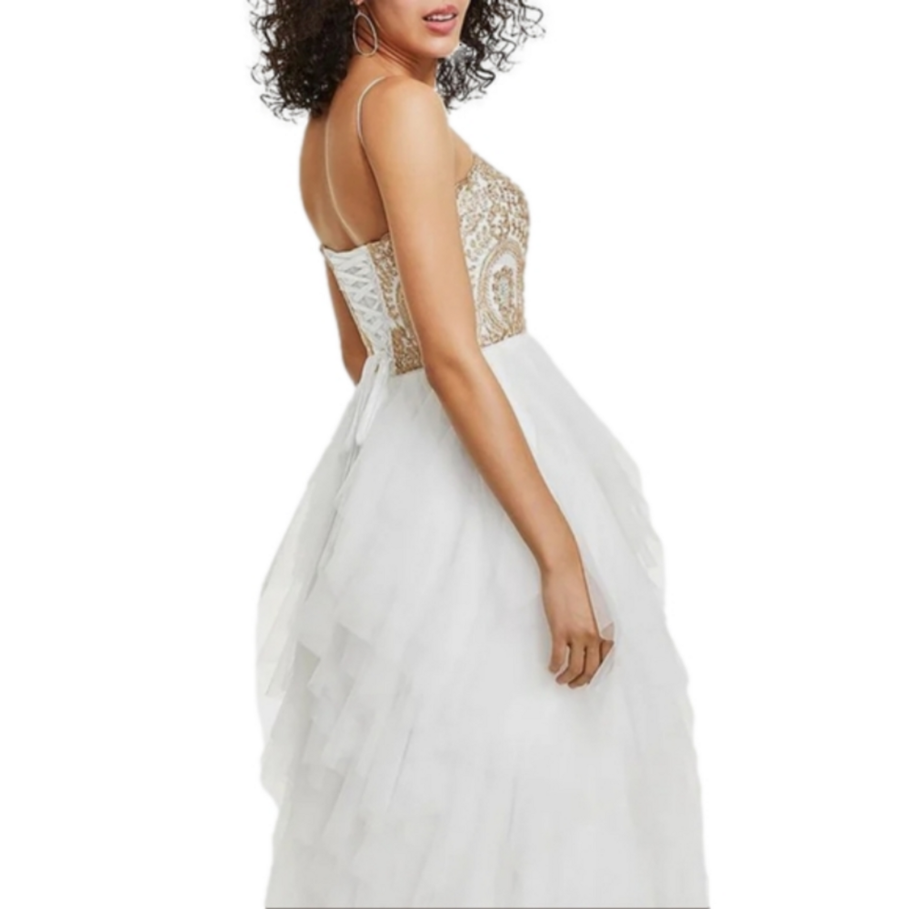 Say Yes To The Prom Juniors Embellished Strapless Gown Size 9 - Picture 3 of 12